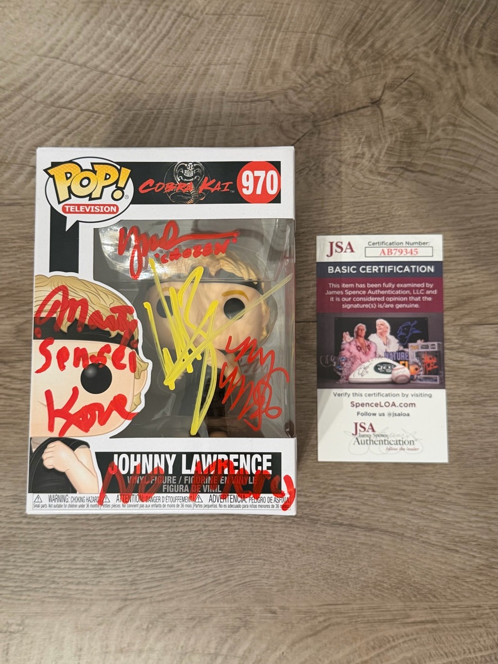 Johnny Lawrence Signed By Cast Funko Pop 970 Cobra Kai JSA COA